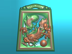 玉石龍吊墜雕刻圖案